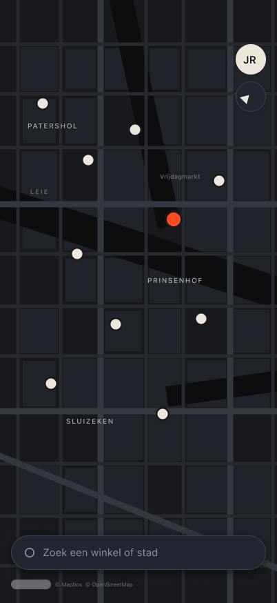 The map in dark